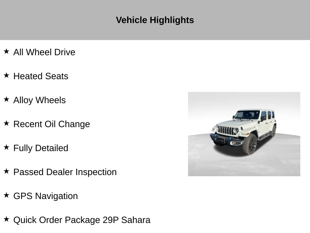 Used 2024 White Jeep Sahara 4xe image 9