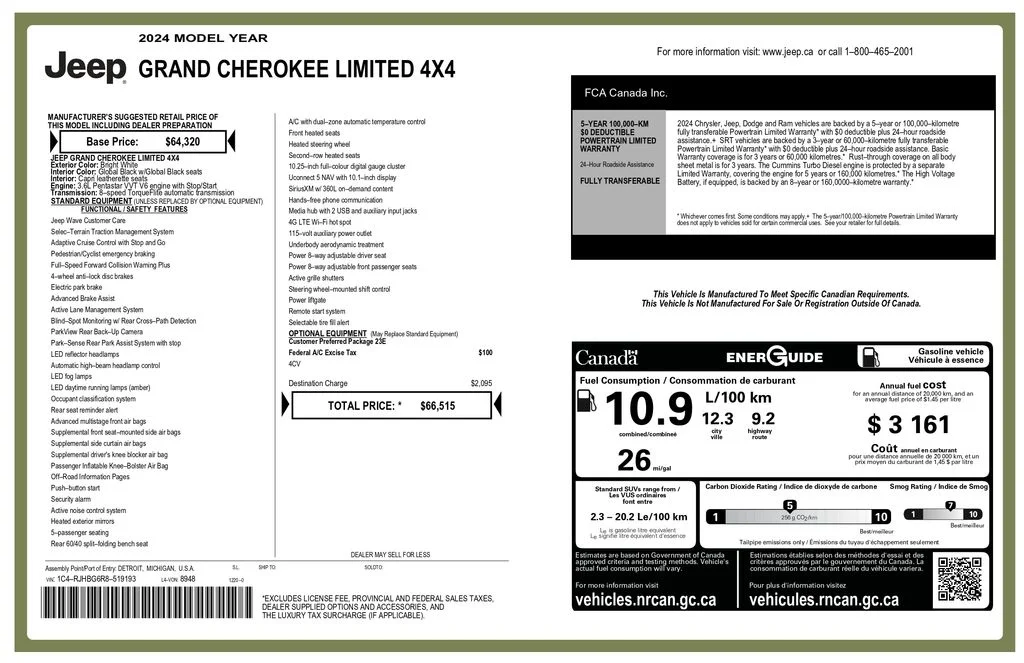 Certified Used 2024 White/off-white Jeep Limited image 3
