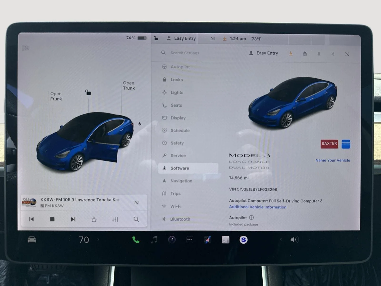 Used 2020 Tesla Model 3 Base with VIN 5YJ3E1EB7LF568296 for sale in Kansas City, KS