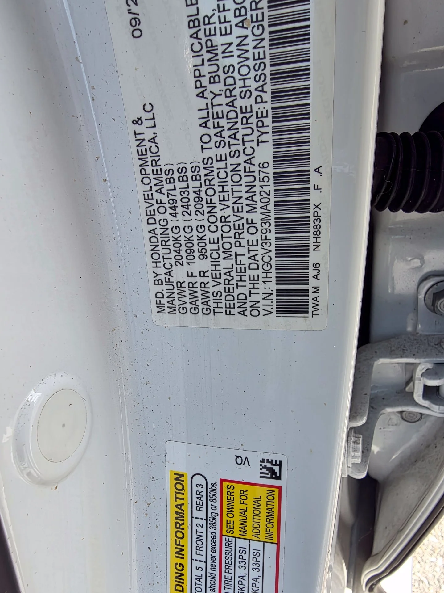 Certified Used 2021 Platinum White Pearl Honda Touring image 12