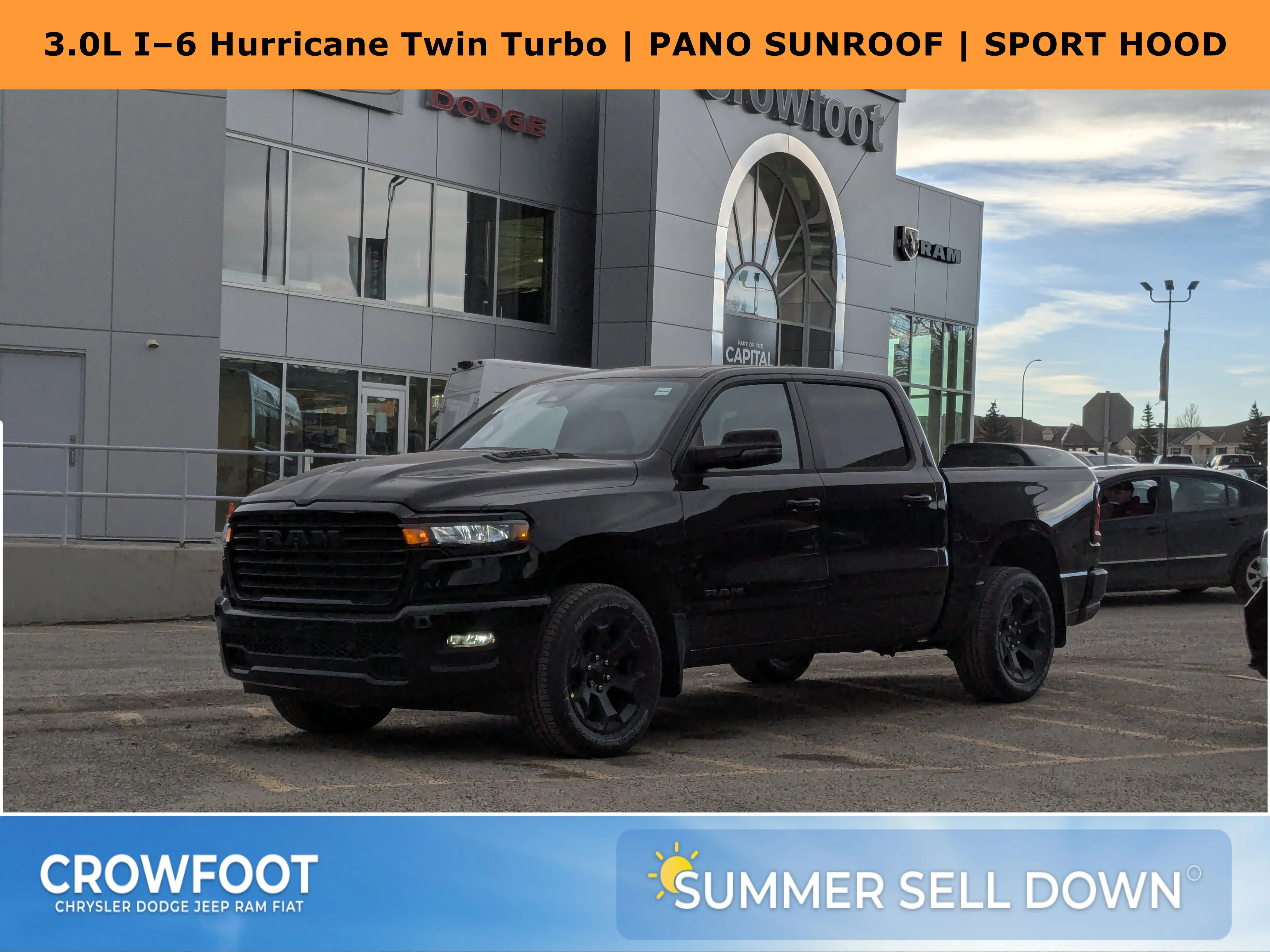 New 2026 Black RAM Sport - - Panoramic Sunroof - Sport Performance Hood - Hurricane Turbo - 3.92 Axle & More! image 1