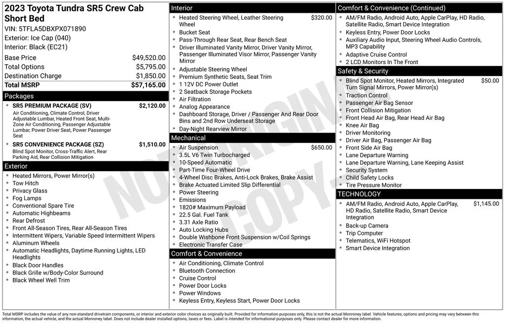 Used 2023 White Toyota SR5 image 3