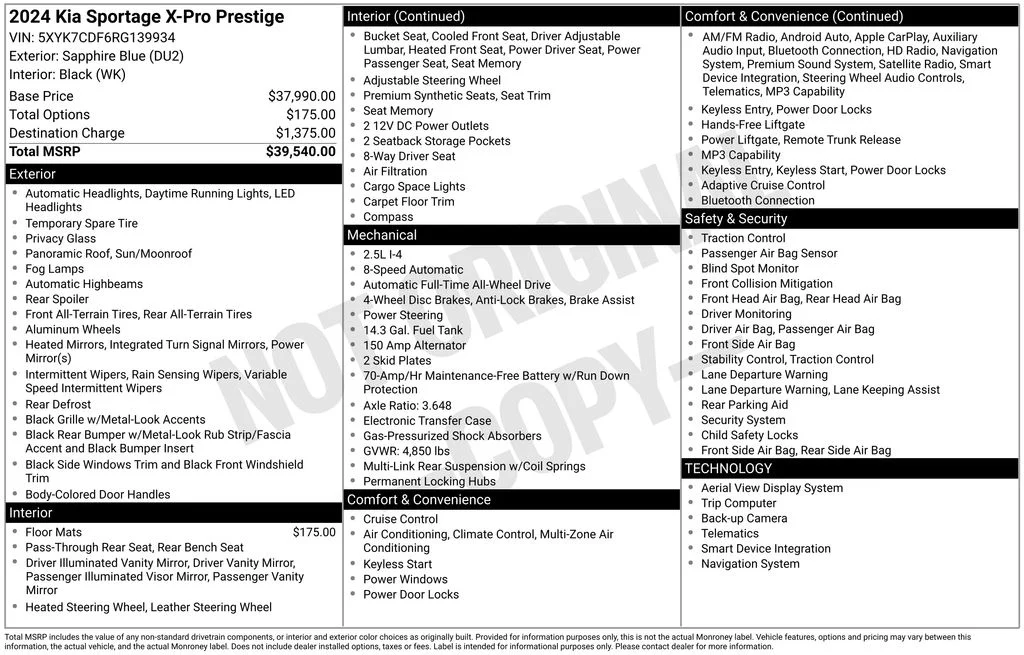 Used 2024 Sapphire Blue Kia X-Pro Prestige image 5