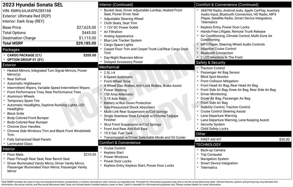 Used 2023 Red Hyundai SEL image 17