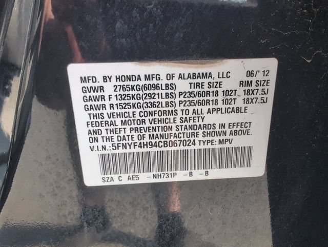 Used 2012 Crystal Black Pearl Honda Touring image 19
