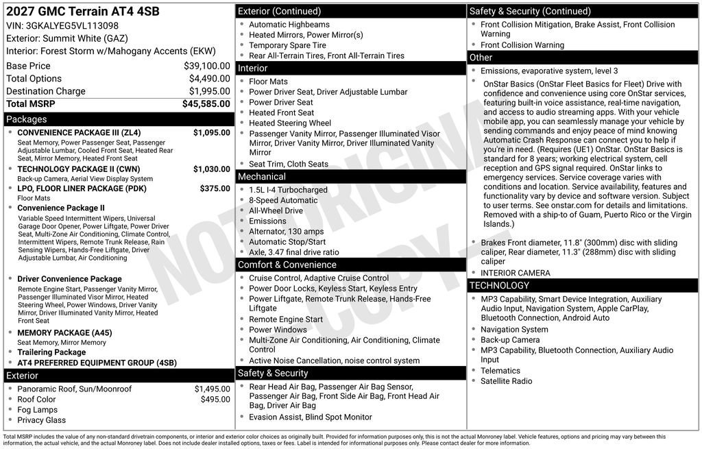 New 2027 Summit White GMC AWD AT4 image 26