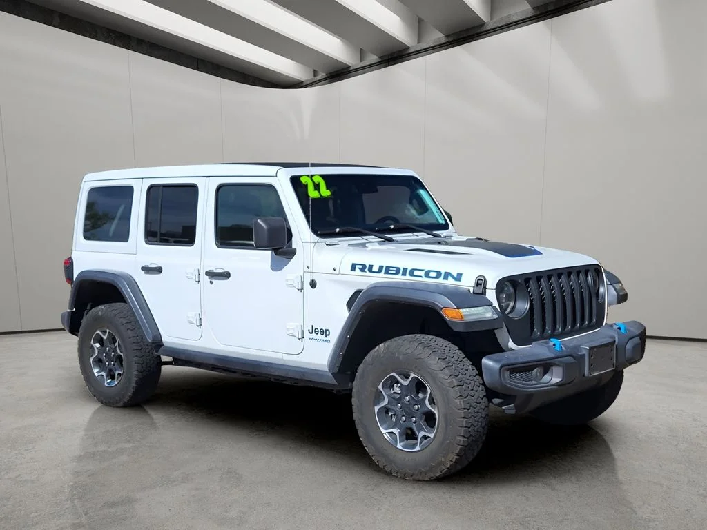 Used 2022 Bright White Clearcoat Jeep Unlimited Rubicon 4Xe image 5