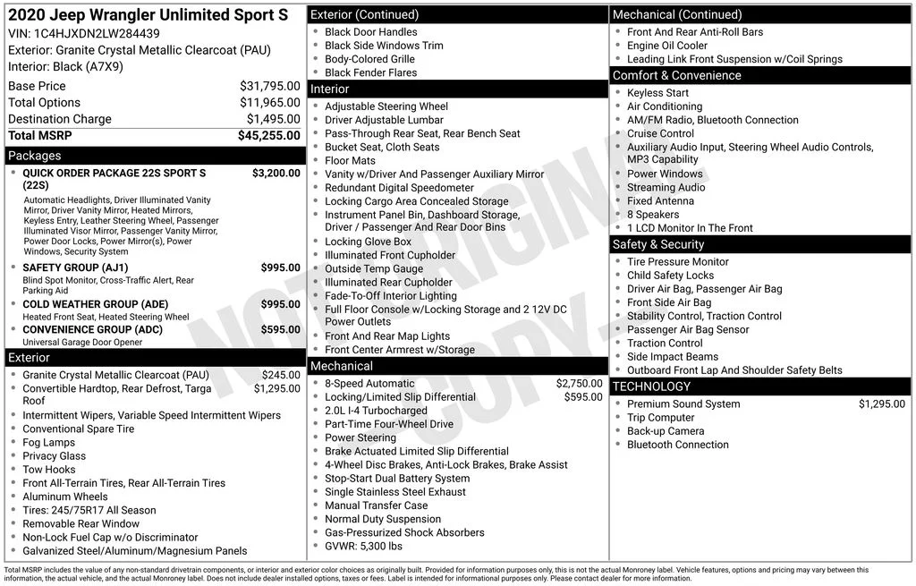 Used 2020 Gray Jeep Unlimited Sport S image 4