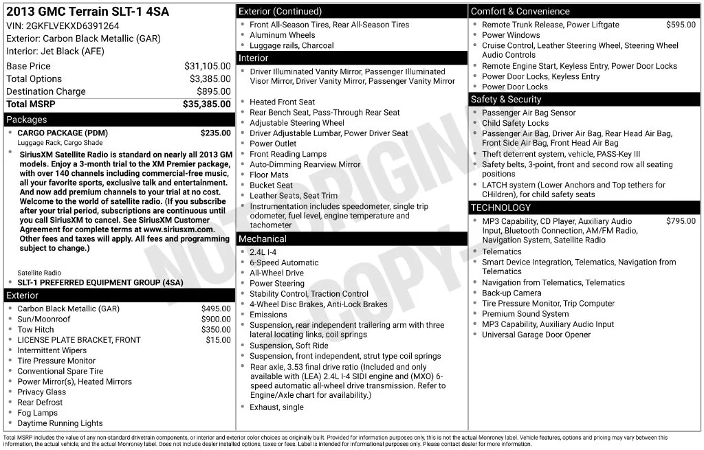 Used 2013 Black GMC SLT-1 image 2