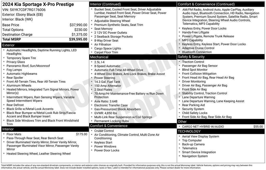 Used 2024 Black Kia X-Pro Prestige image 11