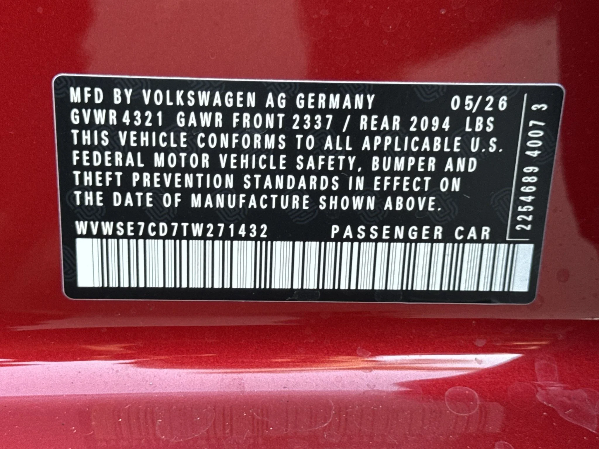 New 2026 Kings Red Metallic Volkswagen SE image 34