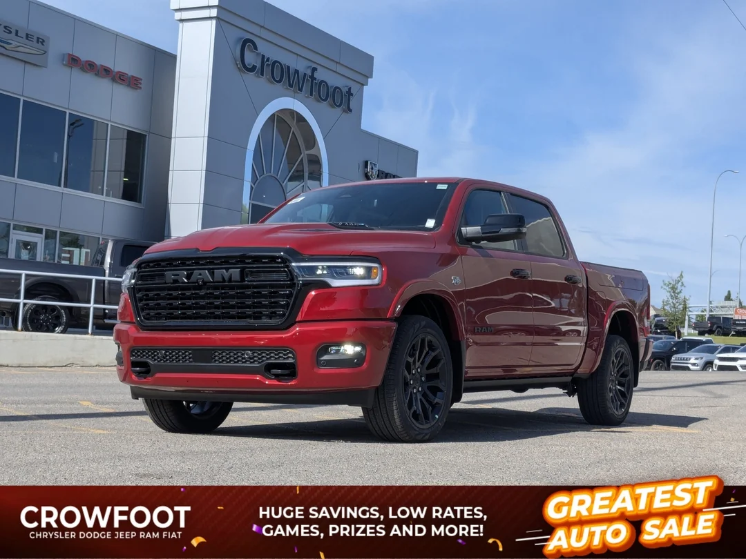 New 2026 Red RAM Limited - - Night Edition - Level A Grp - Pano Sunroof - 14.4 Uconnect NAV & More! image 1