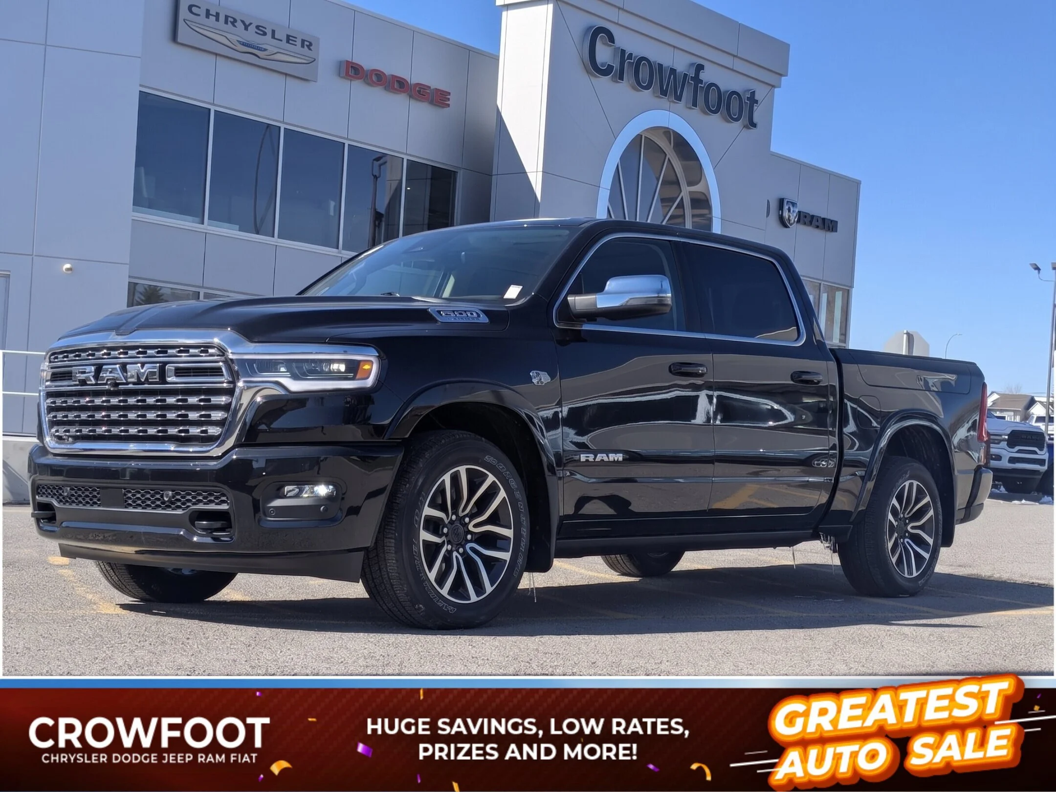New 2026 Black RAM Tungsten - - E-Locker Axle - Trailer Brake Control - Trailer Sway Control - Hill Start Asst & More! image 1