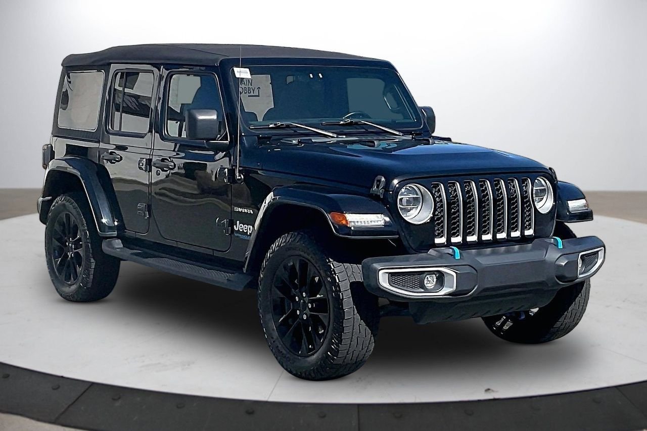 Used 2022 Jeep Wrangler Unlimited Sahara 4XE with VIN 1C4JJXP61NW229389 for sale in Cornelius, NC