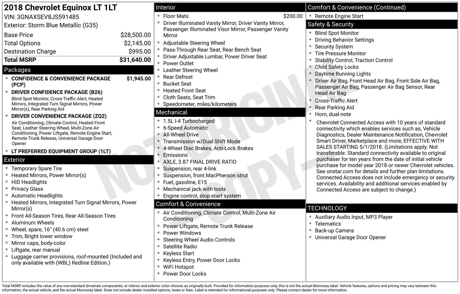 Used 2018 Chevrolet Equinox LT with VIN 3GNAXSEV8JS591485 for sale in Brainerd, Minnesota