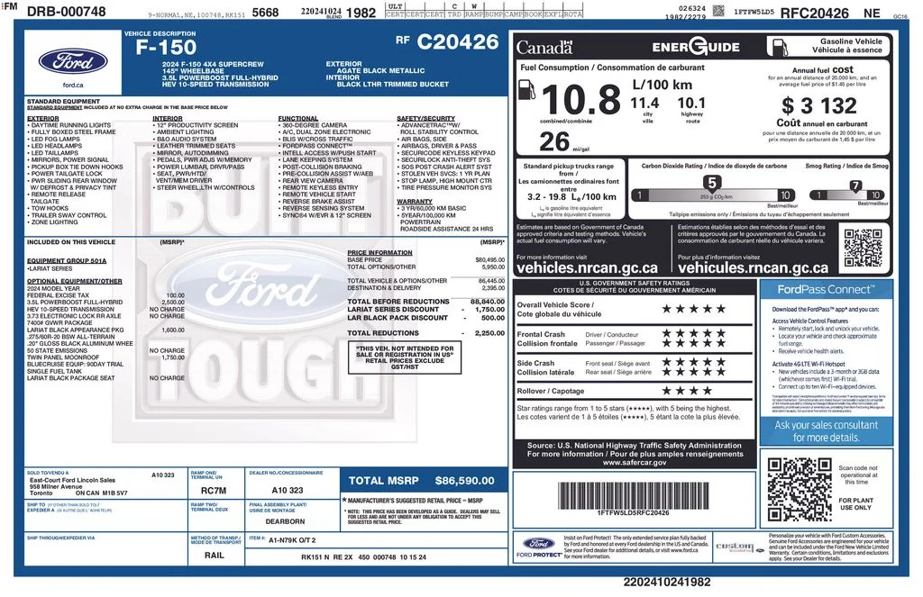 Used 2024 Black Ford Lariat image 5