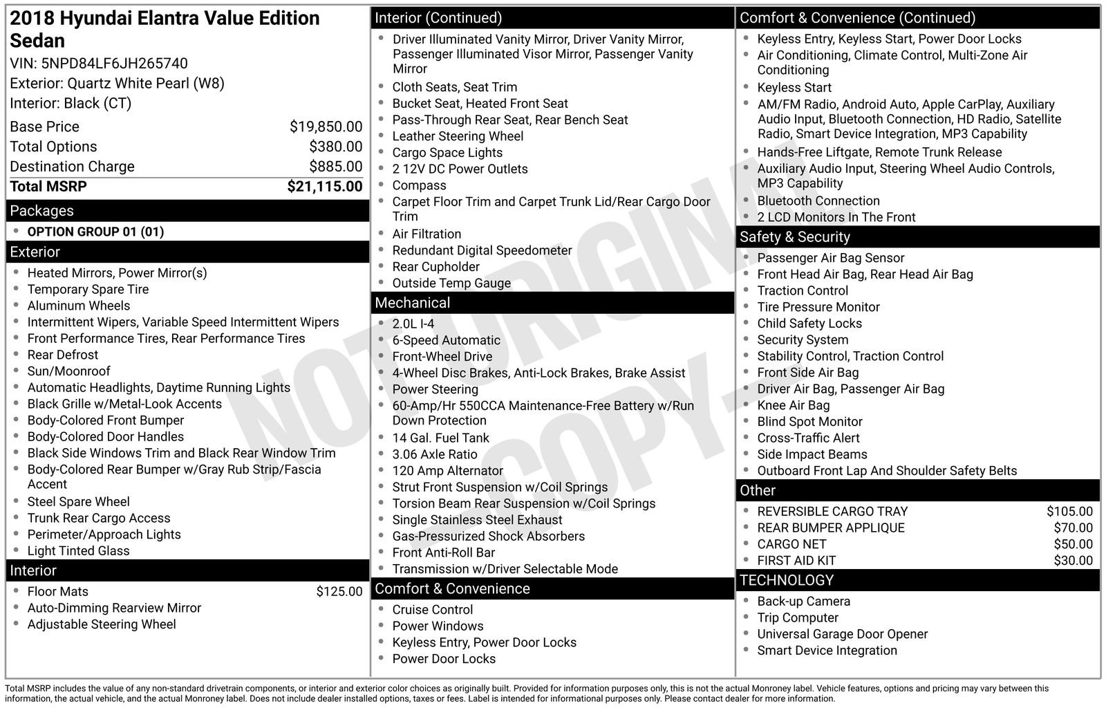 2018 Hyundai Elantra 1.8 Value Edition A/T SULEV's photo