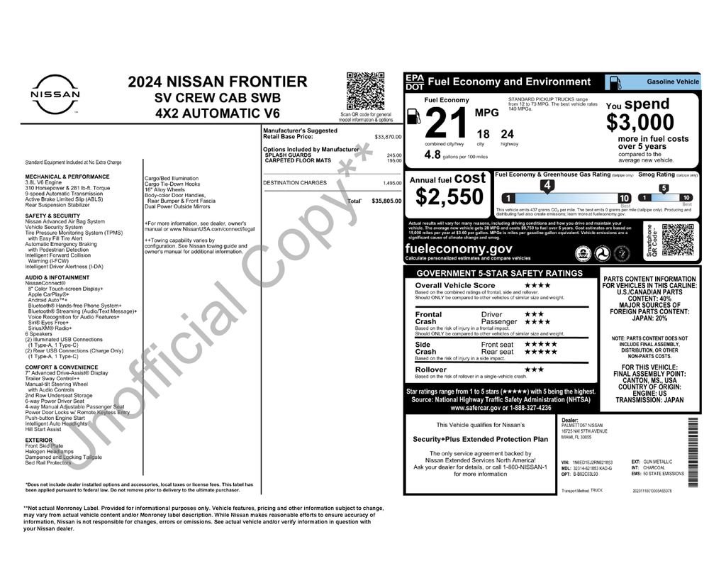 Used 2024 Gray Nissan SV image 3