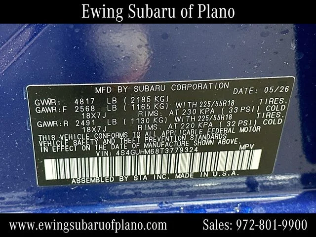 New 2026 SAPPHIRE BLUE PEARL Subaru Limited image 34