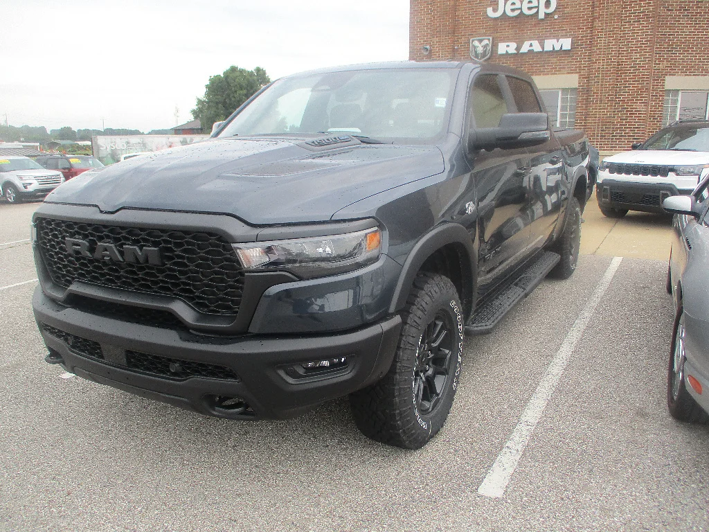 New 2026 Forged Blue Metallic Exterior Paint RAM Rebel Crew Cab 4x4 5