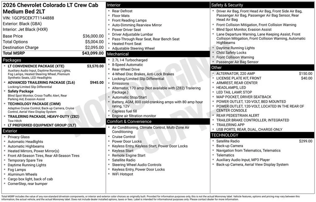 New 2026 Black Chevrolet LT image 23