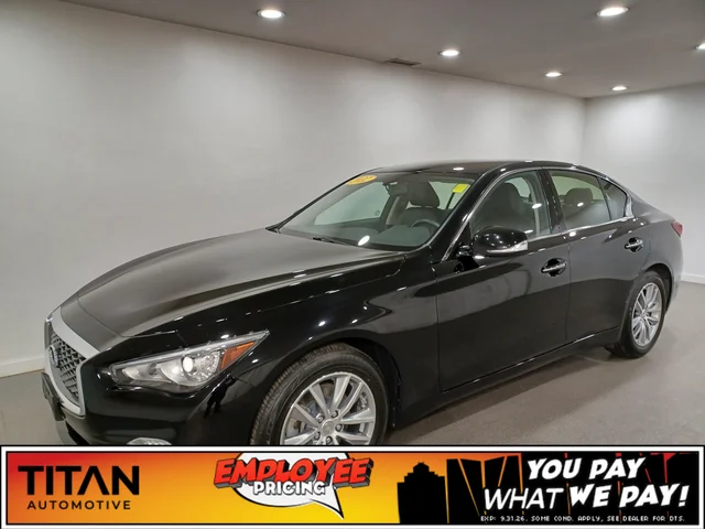2022 INFINITI Q50 Pure AWD*Black Obsidian | Htd Leather | Htd Wheel | Rain Sense Wipers | Park Assist | Apple CarPlay