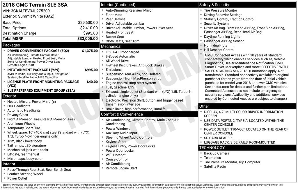 Used 2018 White GMC SLE image 13