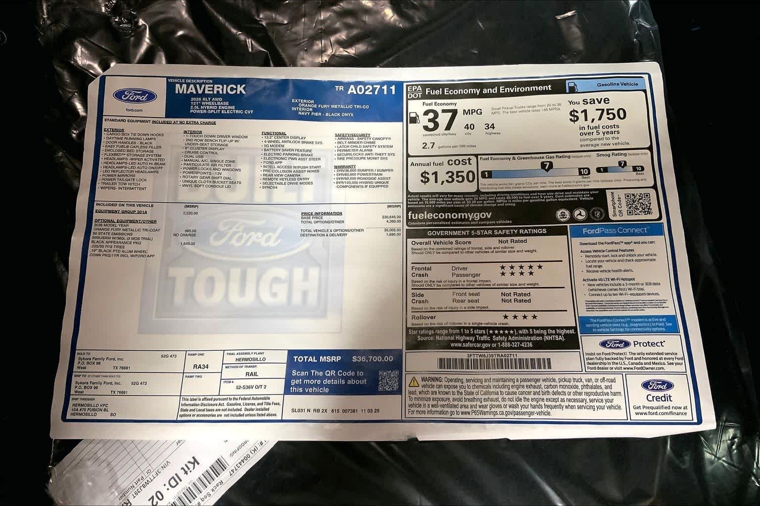 New 2026 Orange Fury Metallic Tri-Coat Ford XLT image 21