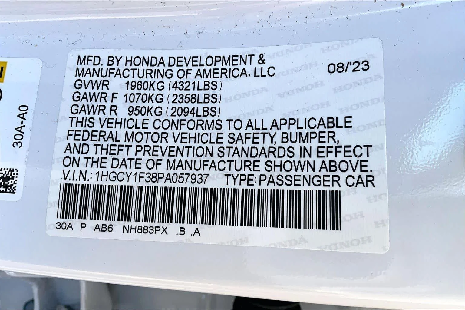Certified Used 2023 Platinum White Pearl Honda EX image 32