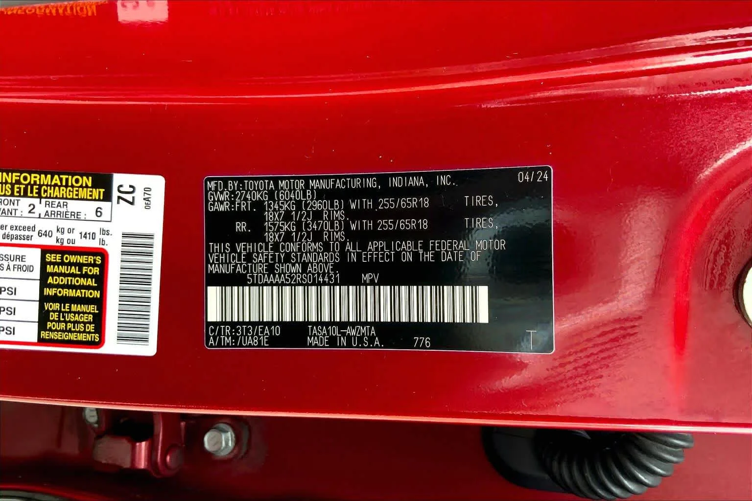 Used 2024 Ruby Flare Pearl Toyota XLE image 36