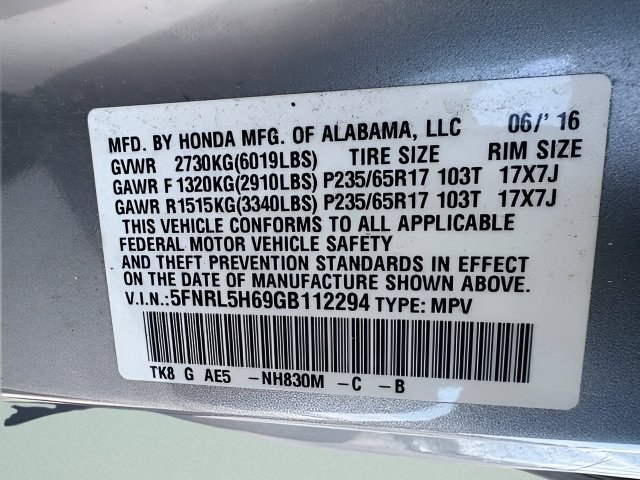 Certified Used 2016 Lunar Silver Metallic Honda EX-L image 18