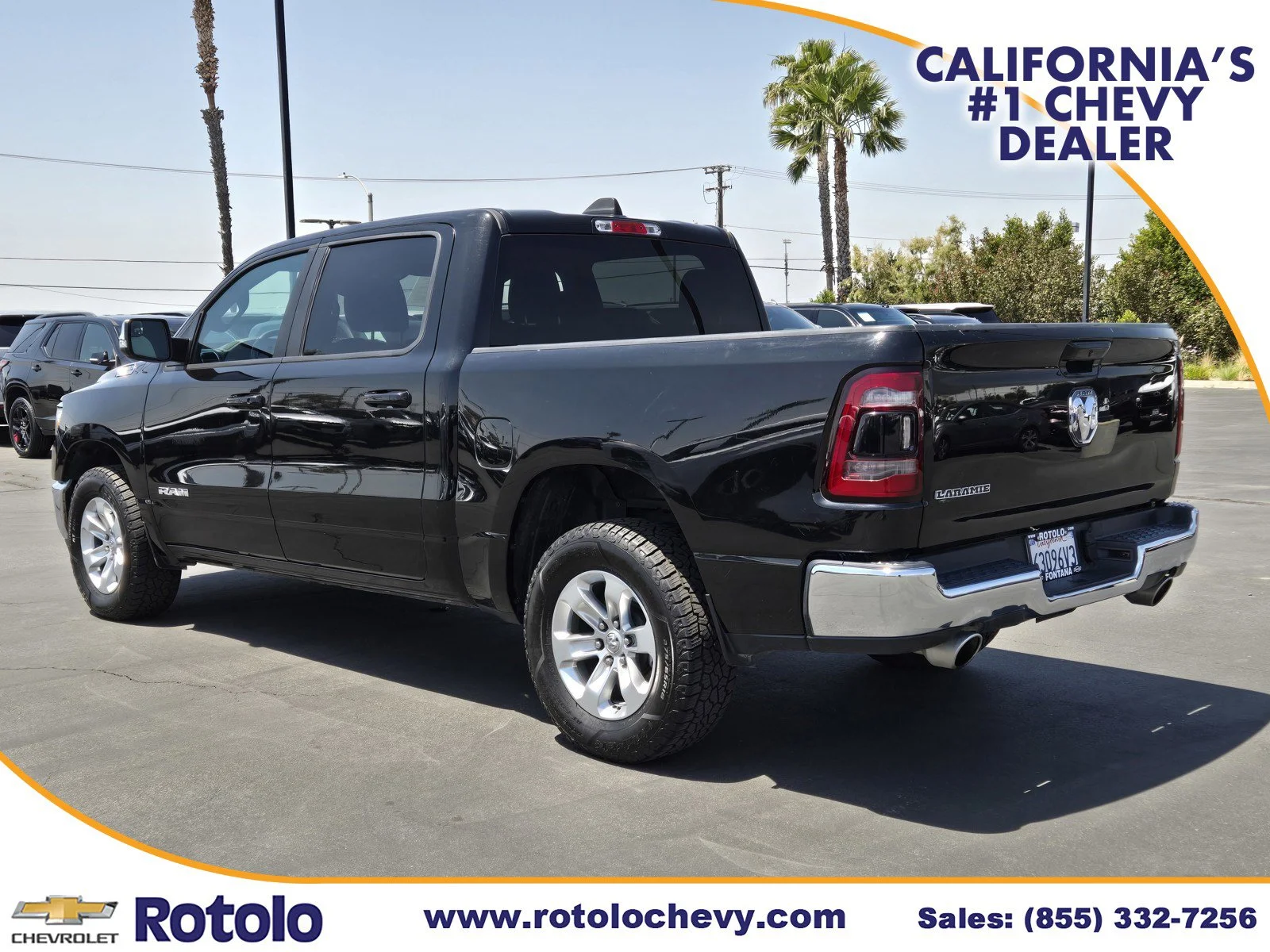 Used 2024 Diamond Black Crystal Pearlcoat Ram Laramie image 5