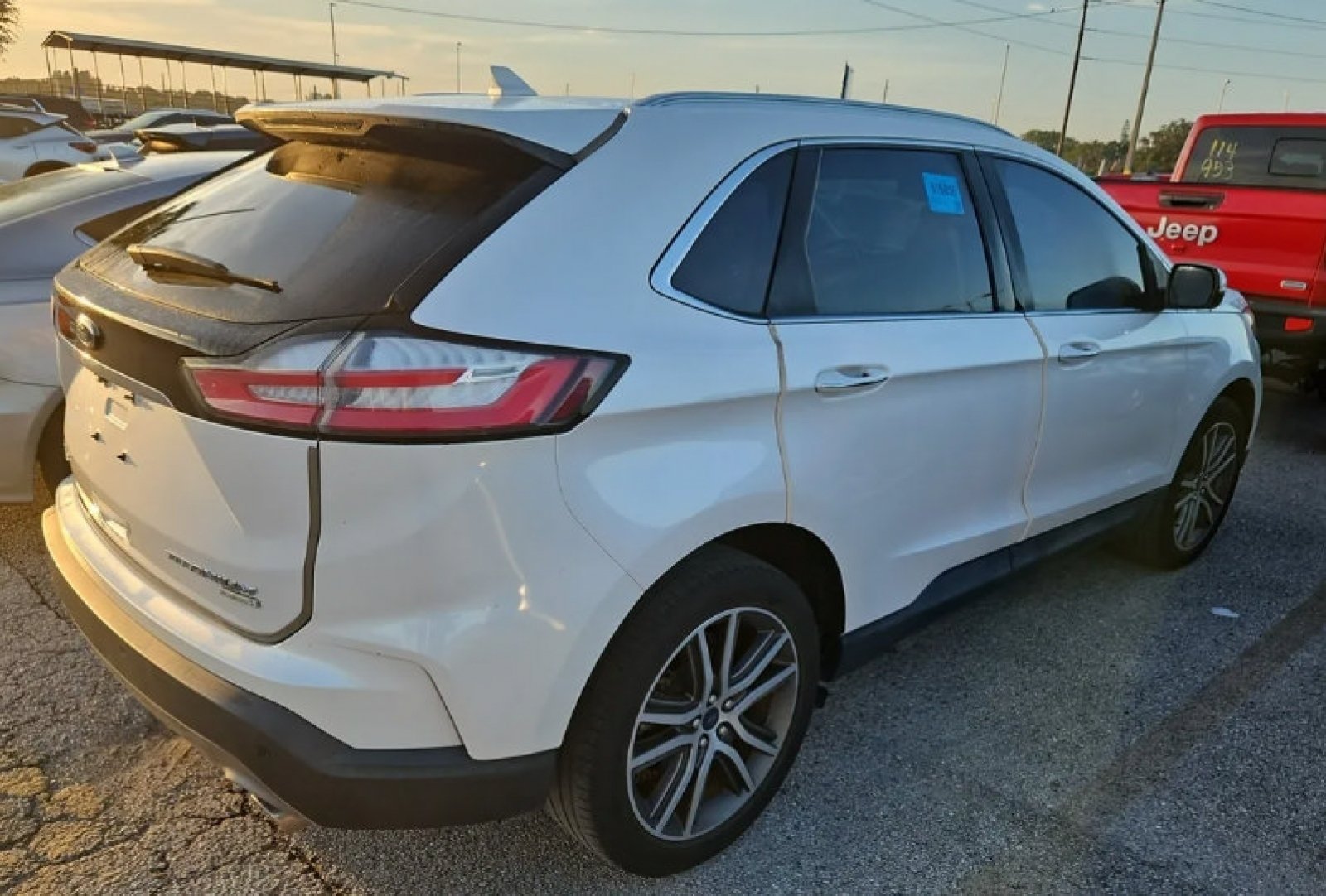 Used 2019 White Platinum Clearcoat Metallic Ford Titanium image 3