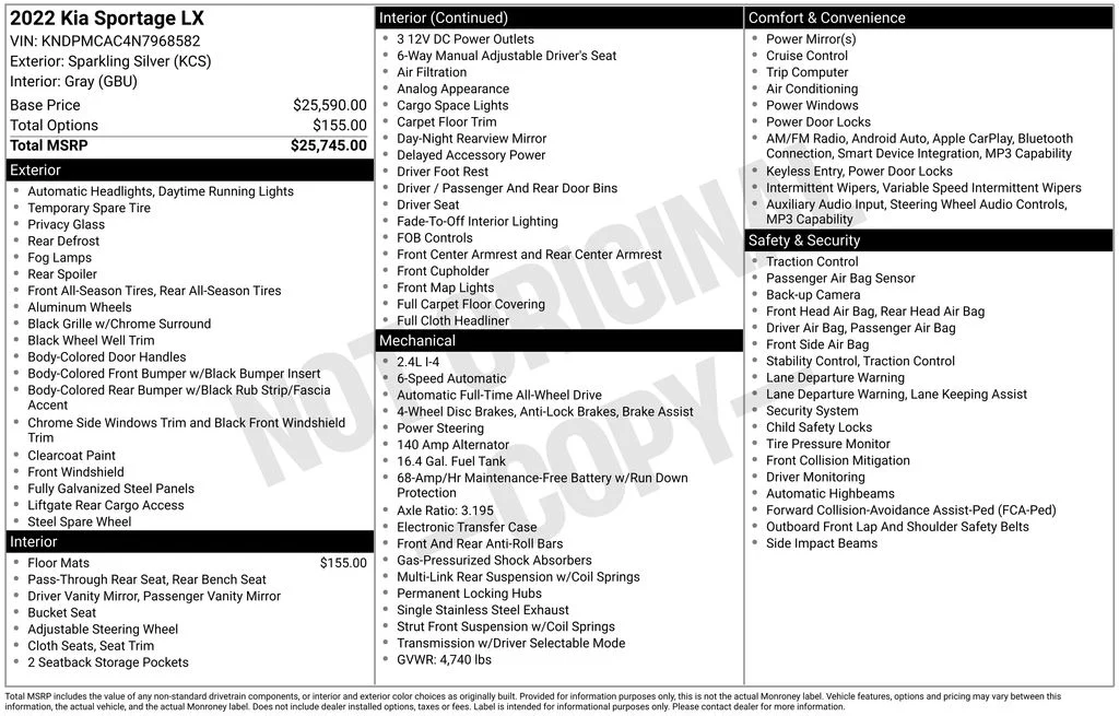 Used 2022 Silver Kia LX image 17