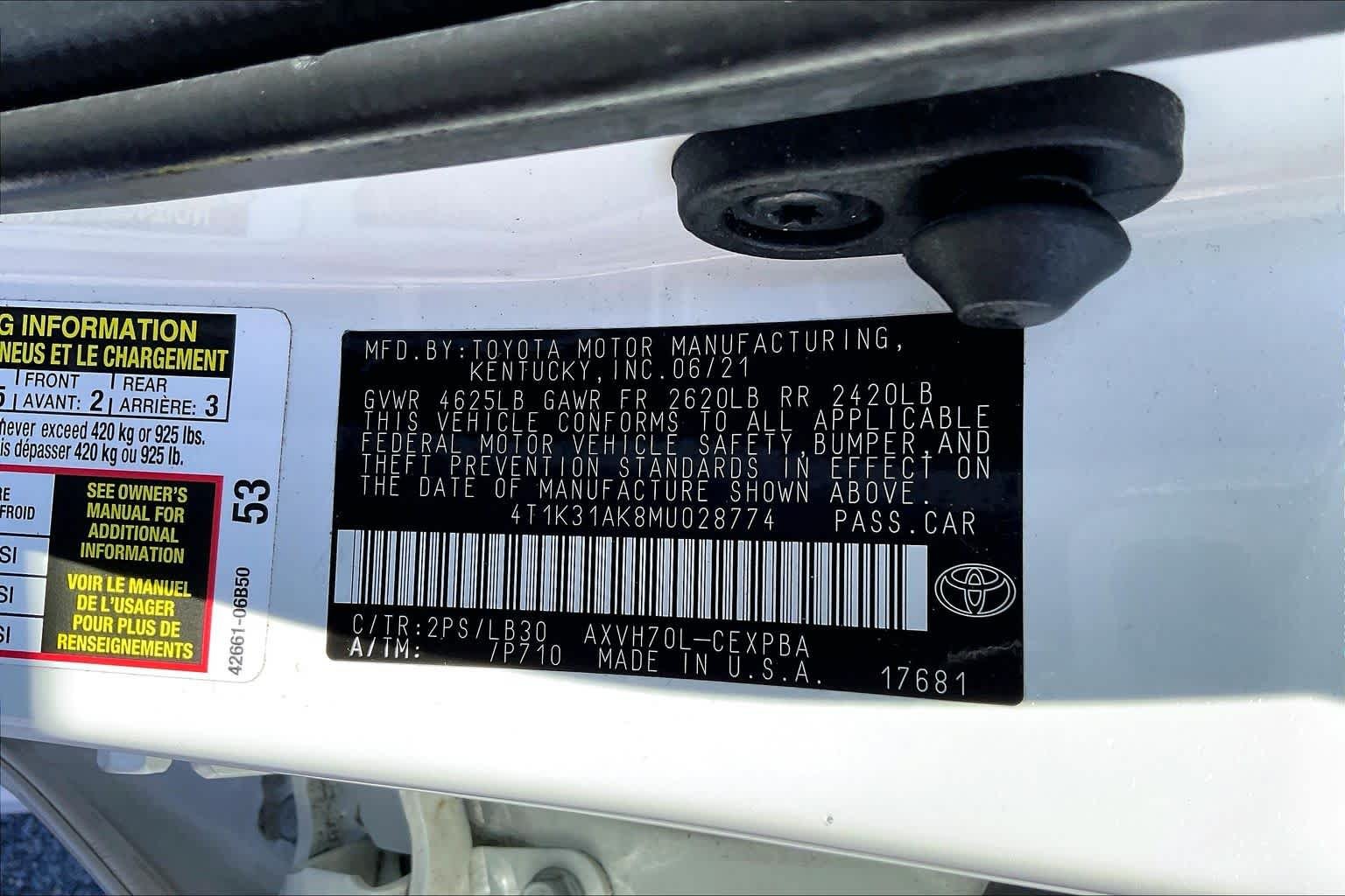 Used 2021 Wind Chill Pearl/Midnight Black Metallic Toyota Hybrid XSE image 37