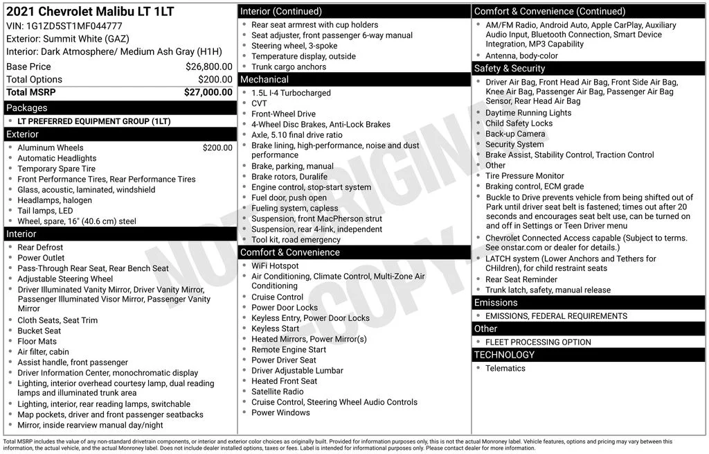 Used 2021 White Chevrolet LT image 17