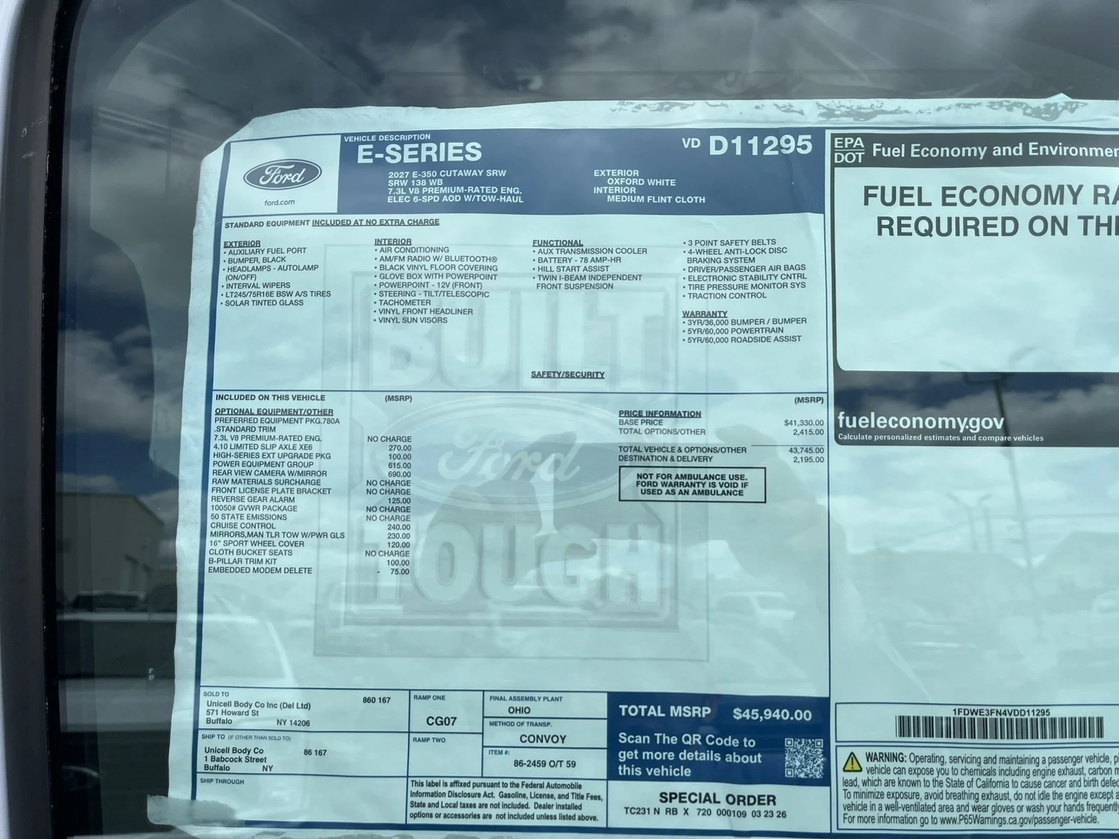 New 2027 Oxford White Ford E-350 SRW image 5