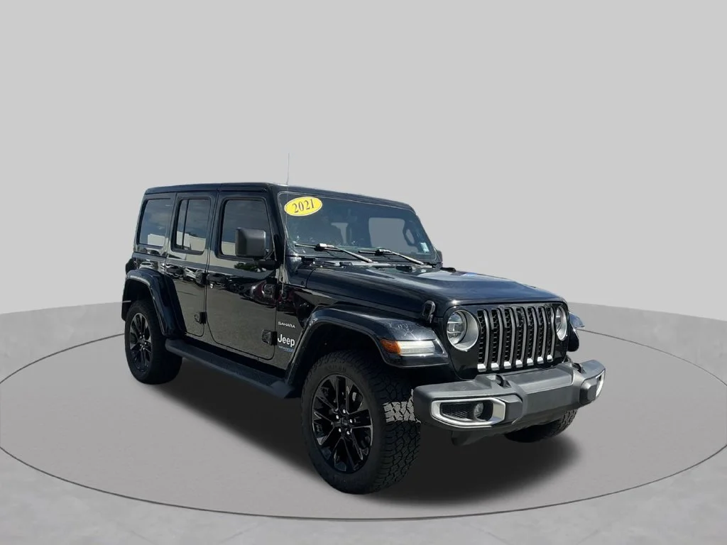 Used 2021 Black Jeep Unlimited Sahara 4xe image 12