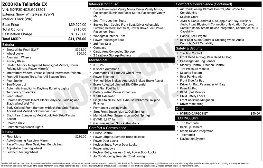 Used 2020 White Kia EX image 7