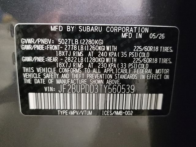 New 2026 MAGNETITE GRAY METALLIC Subaru Limited image 36