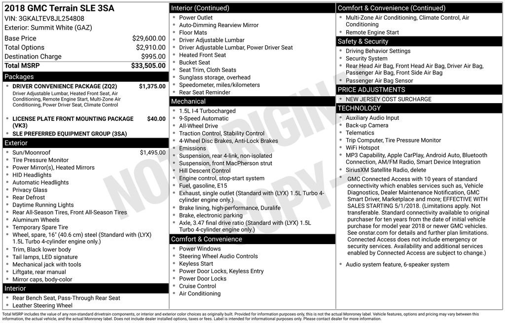 Used 2018 White GMC SLE image 6