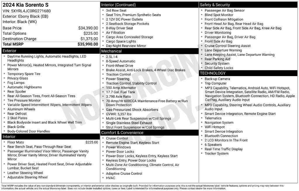 Used 2024 Black Kia S image 3