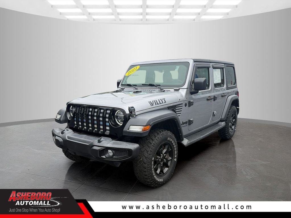 Used 2021 Silver Jeep Unlimited Willys image 1