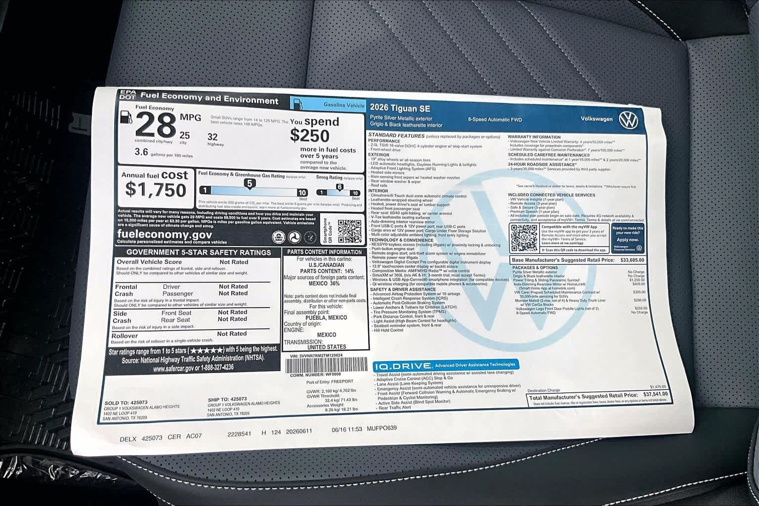New 2026 Pyrite Silver Metallic Volkswagen 2.0T SE image 18