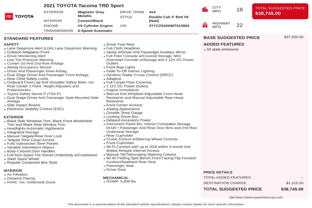 Used 2021 Gray Toyota TRD Sport image 3
