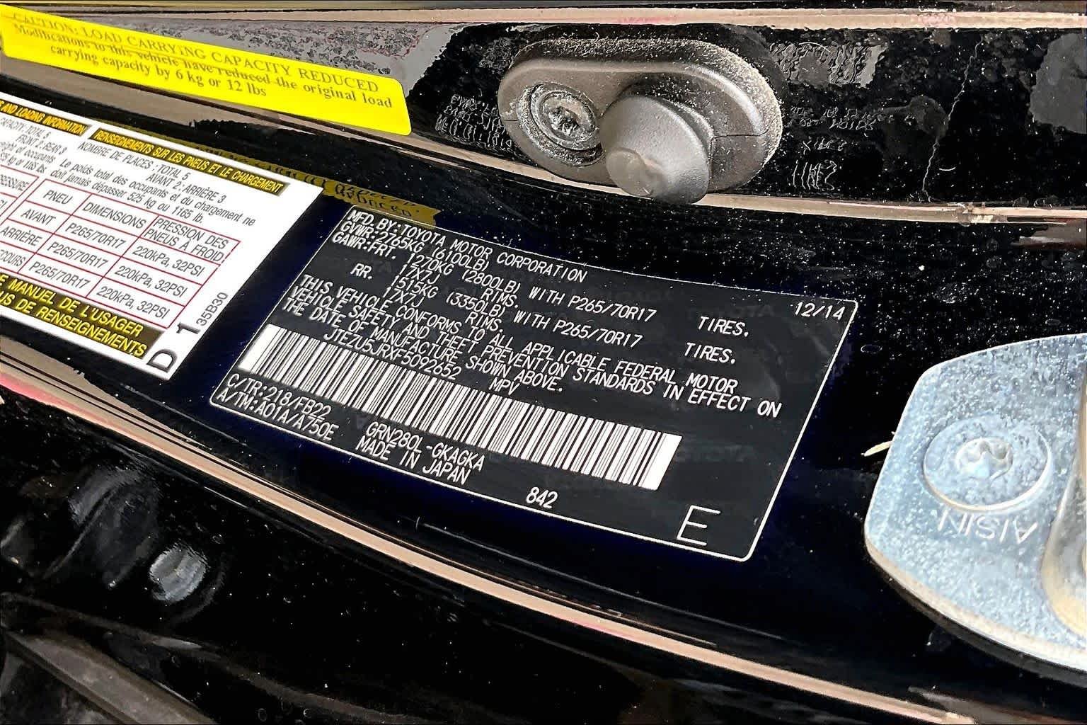 Used 2015 Attitude Black Metallic Toyota SR5 image 35