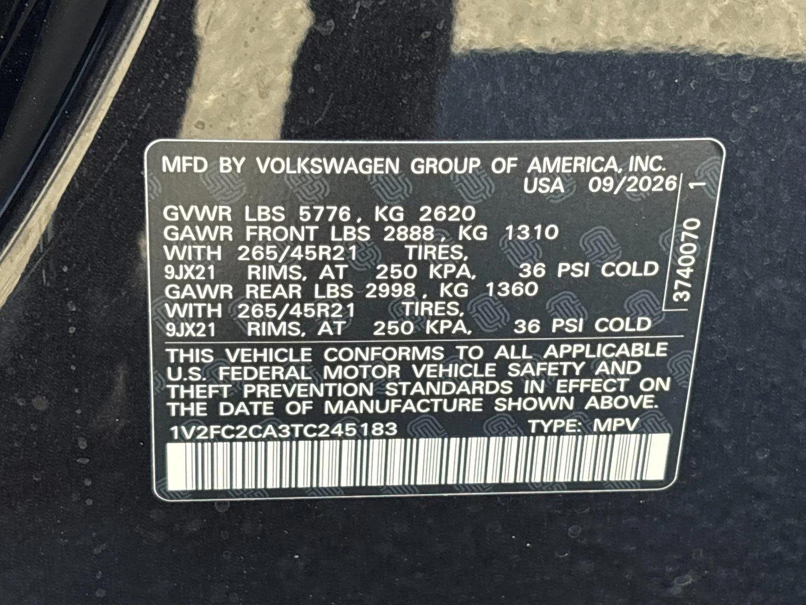 New 2026 Deep Black Pearl Volkswagen 2.0T SEL Premium R-Line image 11