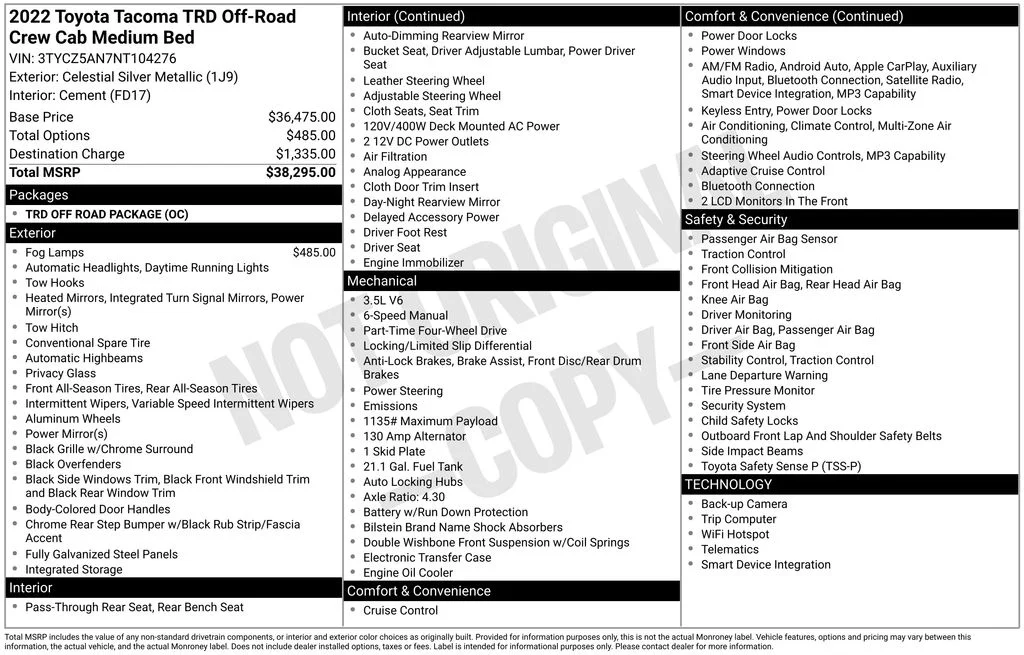 Used 2022 Silver Toyota TRD Off-Road image 7