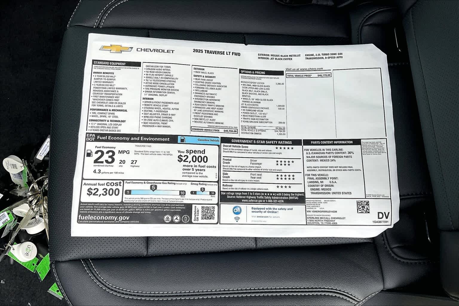 Used 2025 Mosaic Black Metallic Chevrolet FWD LT image 22