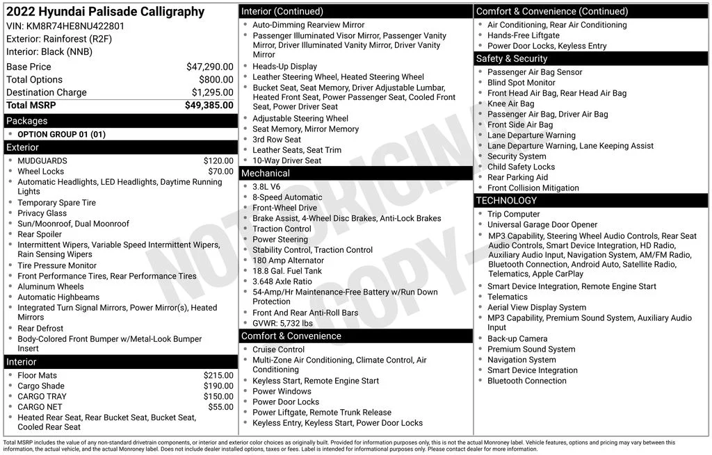 Used 2022 Rainforest Hyundai Calligraphy image 61